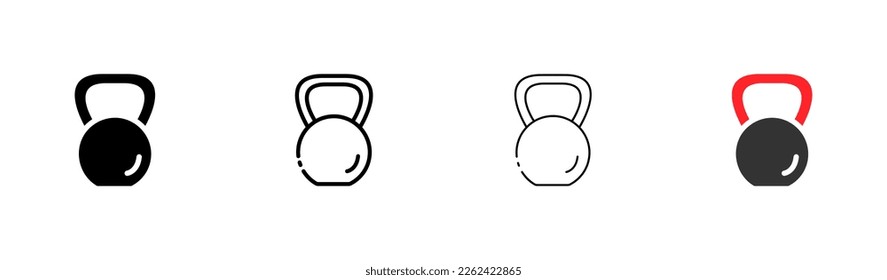 Dumbbell set icon. Physical exercise, muscles, biceps, sports, rocking chair, gym, fitness classes, trainer, strength. Vector icon in line, black and colorful style on white background