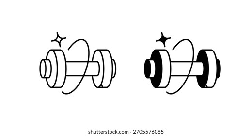 ícone de conjunto de halteres com ilustração de estoque de vetor de fundo branco