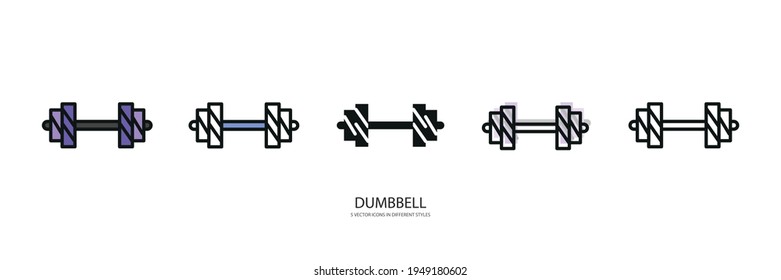 dumbbell set vector type icon