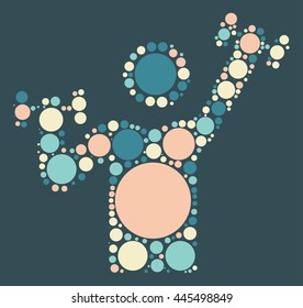 Dumbbell shape vector design by color point