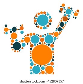 Dumbbell shape vector design by color point