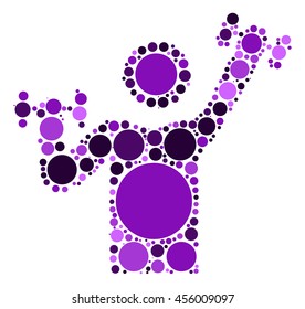 Dumbbell shape vector design by color point