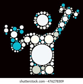Dumbbell shape vector design by color point