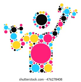 Dumbbell shape vector design by color point