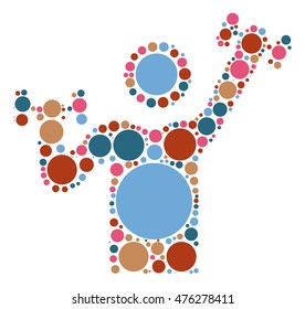 Dumbbell shape vector design by color point
