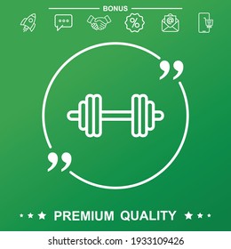 Dumbbell sign. With quote symbol