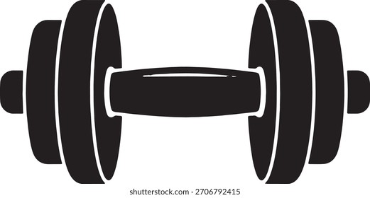 Silhueta de haltere preto negrito com um design de barra reta sólida. Representa fitness, treinamento de força, equipamento de ginástica, musculação, ícones de treino, esportes e gráficos relacionados à saúde.