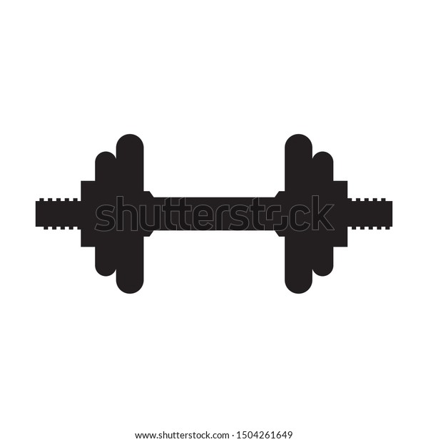 Dumbbell Silhouette Black Vector Icon Stock Vector (Royalty Free