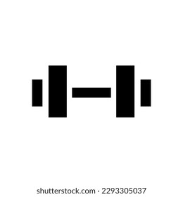 Dumbbell silhouette icon. Muscle training tool. Vector.
