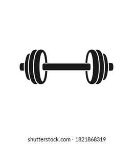 Dumbbell silhouette simple vector icon logo design