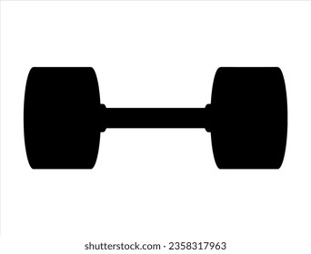 Dumbbell silhouette vector art white background