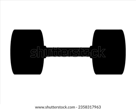 Dumbbell silhouette vector art white background