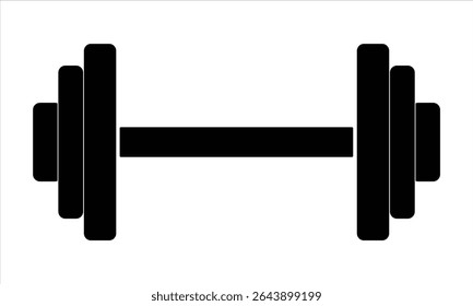 Dumbbell  silhouette vector icon on white background