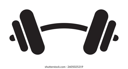 Dumbbell silhouette vector on white background