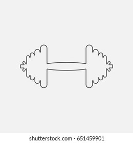 Dumbbell simple icon. Contour illustration.