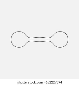 Dumbbell simple icon. Contour illustration.