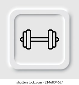 Dumbbell simple icon vector. Flat design. Neumorphism design.ai