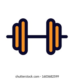 Dumbbell. Simple Vector Color Icon.