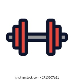Dumbbell. Simple Vector Color Icon.