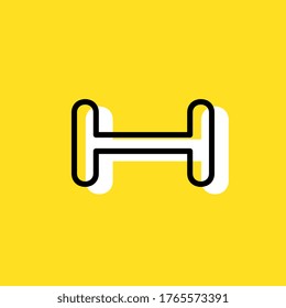 Dumbbell simple vector icon illustration