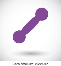 Dumbbell. Single flat icon on white background. Vector illustration.