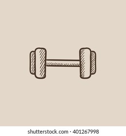 Dumbbell sketch icon.