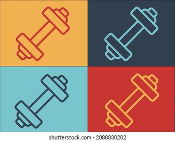 Dumbbell Slimming Logo Template, Simple Flat Icon of exercise,fitness,workout