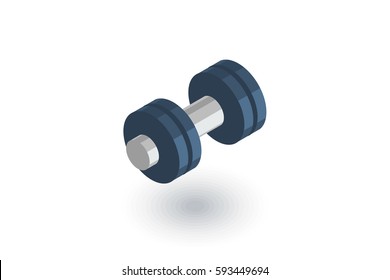 dumbbell, sport, gym Isometric flat icon. 3d vector colorful illustration. Pictogram isolated on white background