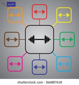 Dumbbell sport icon