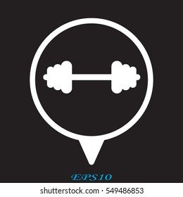 dumbbell, sport, icon, vector illustration eps10