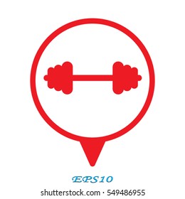 dumbbell, sport, icon, vector illustration eps10