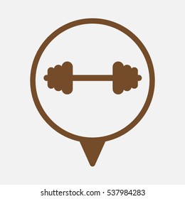 dumbbell, sport, pointer, icon, vector illustration EPS 10