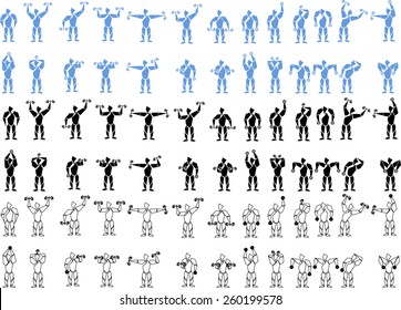 Dumbbell, standing, athlete