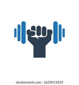 Dumbbell Strength Training Icon Isolated On White Background