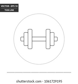 Dumbbell thin line flat icon. Vector Illustration.