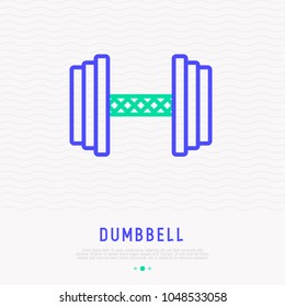 Dumbbell thin line icon. Modern vector illustration of fitness equipment.