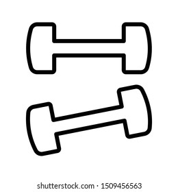 dumbbell thin line vector icon