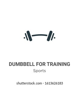 Dumbbell for training glyph icon vector on white background. Flat vector dumbbell for training icon symbol sign from modern sports collection for mobile concept and web apps design.