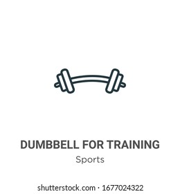 Tambor para el icono del vector de contorno de formación. Señal negra de línea delgada para el icono de entrenamiento, vectorial plano ilustración de elemento simple del concepto deportivo editable trazo aislado en fondo blanco