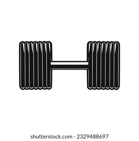 Dumbbell vector. Fitness logo symbol. Gym icon. Stylized illustration.
