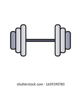 dumbbell vector flat color icon 