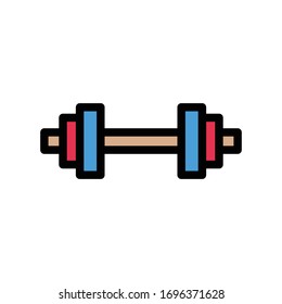dumbbell vector flat color icon 