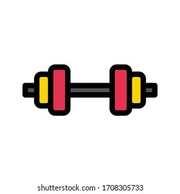DUMBBELL VECTOR FLAT COLOR ICON 