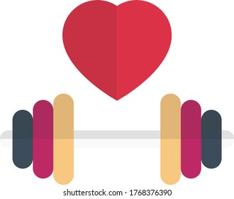 dumbbell vector flat color icon