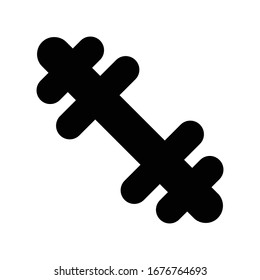 icono plano de glifo vectorial dumbbell 