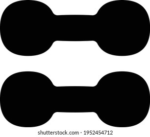 icono plano de glifo vectorial de dumbbell