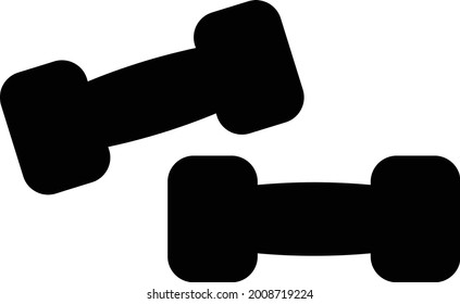 dumbbell vector glyph flat icon