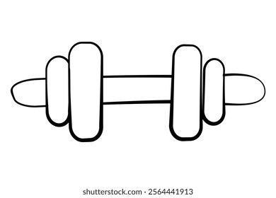 dumbbell, vector hand draw sketch
