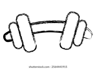 dumbbell, vector hand draw sketch