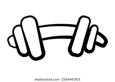 dumbbell, vector hand draw sketch